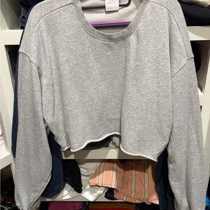 Aritzia Gray Cropped Sweater